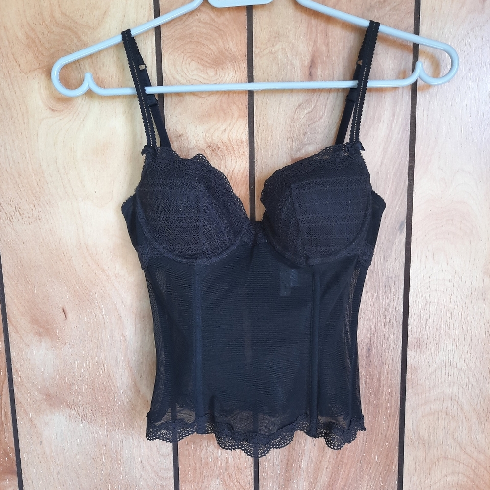 Black Lace Bustier Camisole